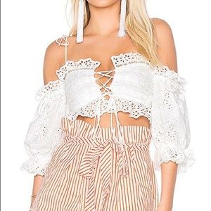 For Love and Lemons eyelet crop top